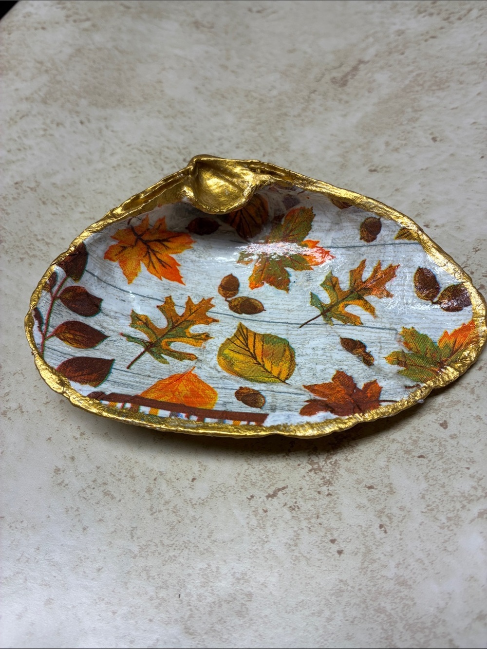 Decorative Autumn Leaf Trinket Dish Shell